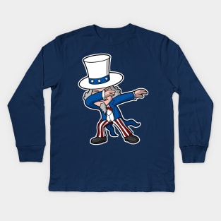 Uncle Sam 4th of July Parade Independence Day Party Celebration Kids Long Sleeve T-Shirt